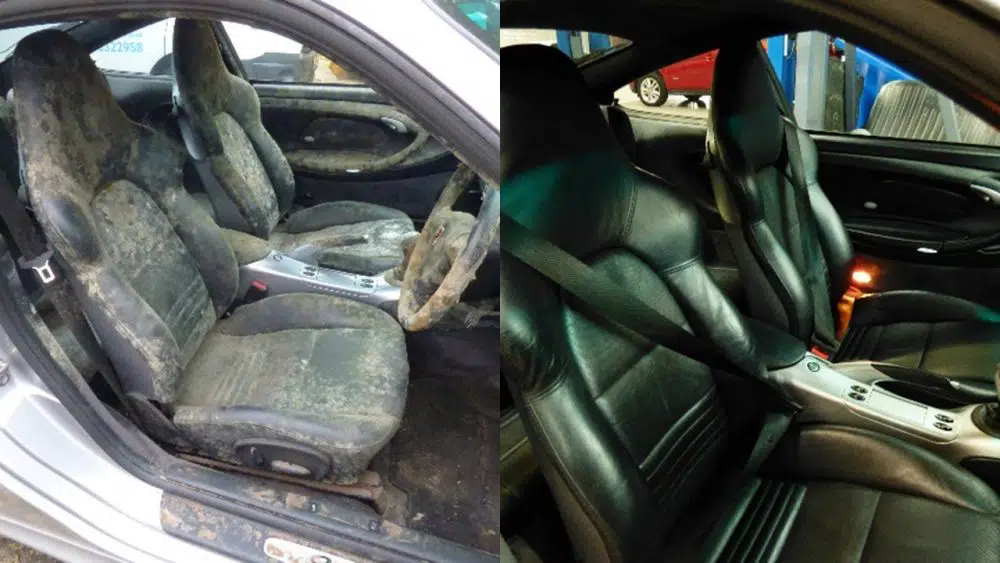 Vehicle before and after restoration.