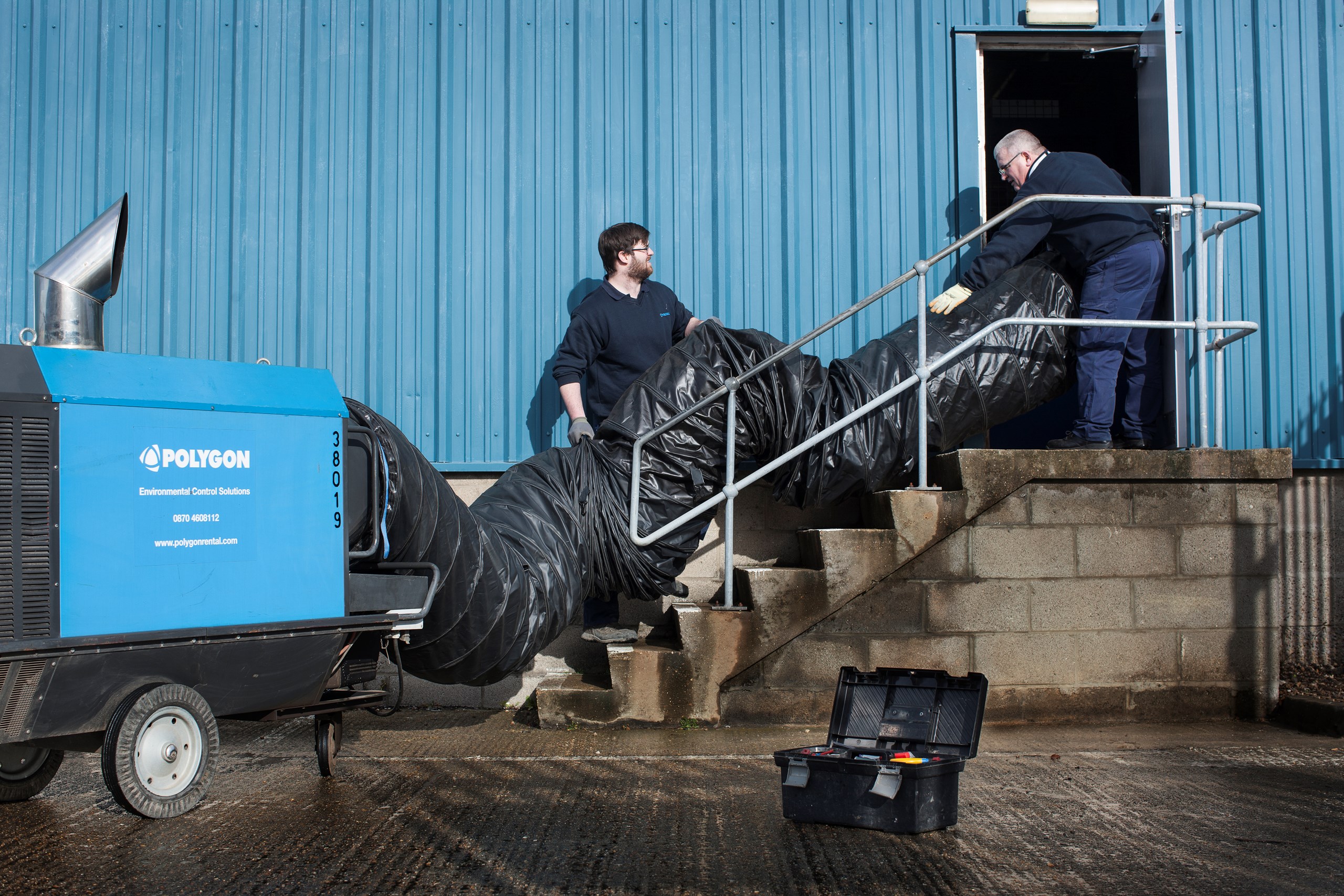 Polygon levert tijdelijke verwarming voor productiehallen en opslagplaatsen