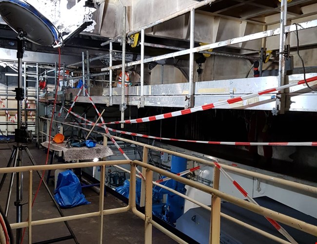 Polygon hersteld brandschade op schip