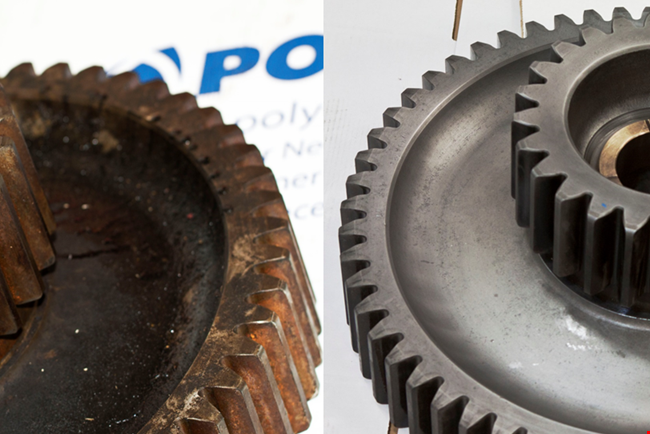 Gereinigd tandwiel na corrosie