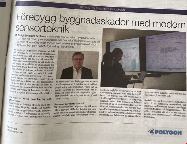 Polygon förebygger byggnadsskador med modern sensorteknik