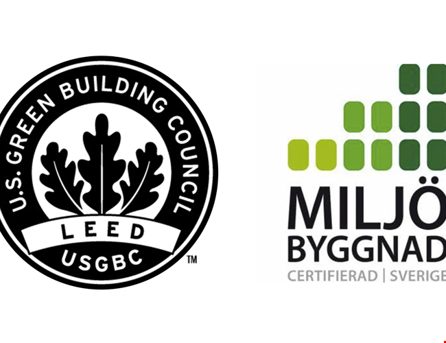 Polygon är medlem i råd för Leed och Miljöbyggnad - miljöcertifiering